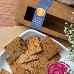 Crispy grain-free crackers made with buckwheat, almonds, and zaatar – a healthy, flavorful snack