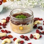 Vegan Cream Cheese – Cranberry Sweet & Spicy Vegan cream cheese with cranberry, sweet and spicy flavor, served as a creamy dairy-free spread