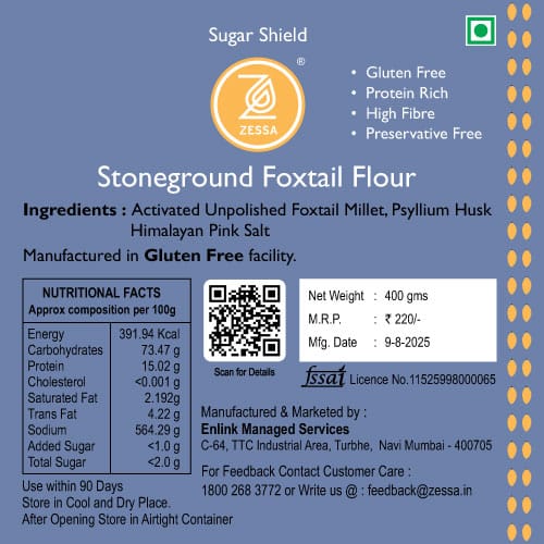 Foxtail-FLour Activated unpolished foxtail millet flour – a nutritious, sugar-friendly flour for healthy baking