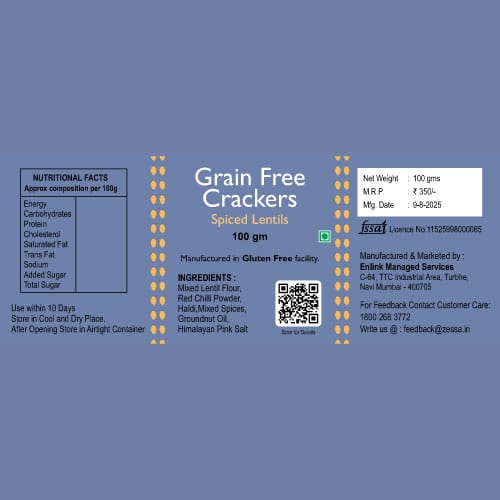 Spiced-Lentils-01 Grain free crackers made with spicy mix lentils, baked to a crispy and healthy snack