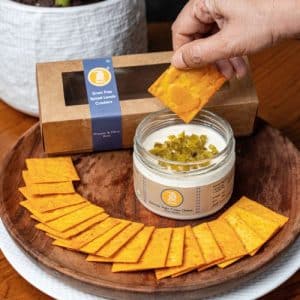 Grain free crackers made with spicy mix lentils, baked to a crispy and healthy snack